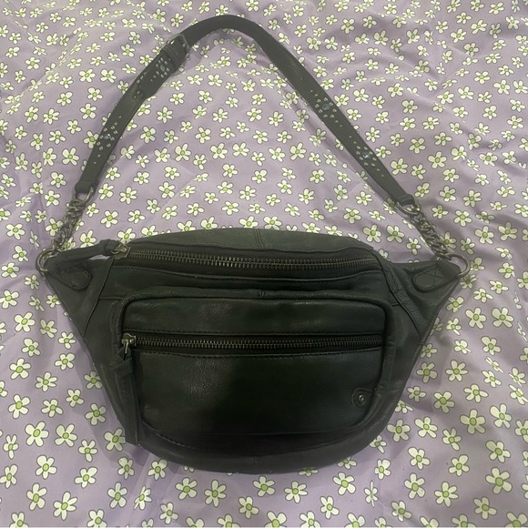 Free People Archer Black Leather Sling Bag - Picture 1 of 6